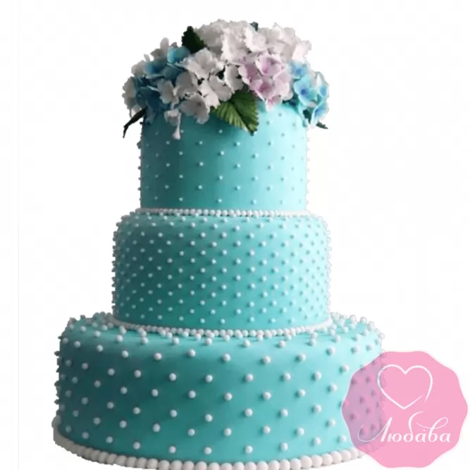 Торт свадебный с полевыми цветами №2280