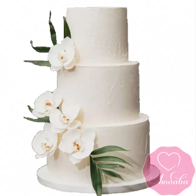 Торт свадебный с орхидеями №2313
