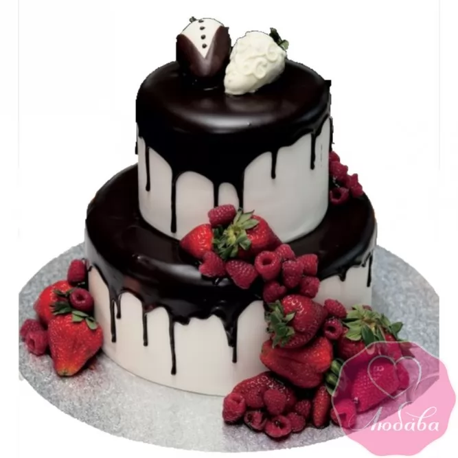 Торт свадебный с ягодами №2433