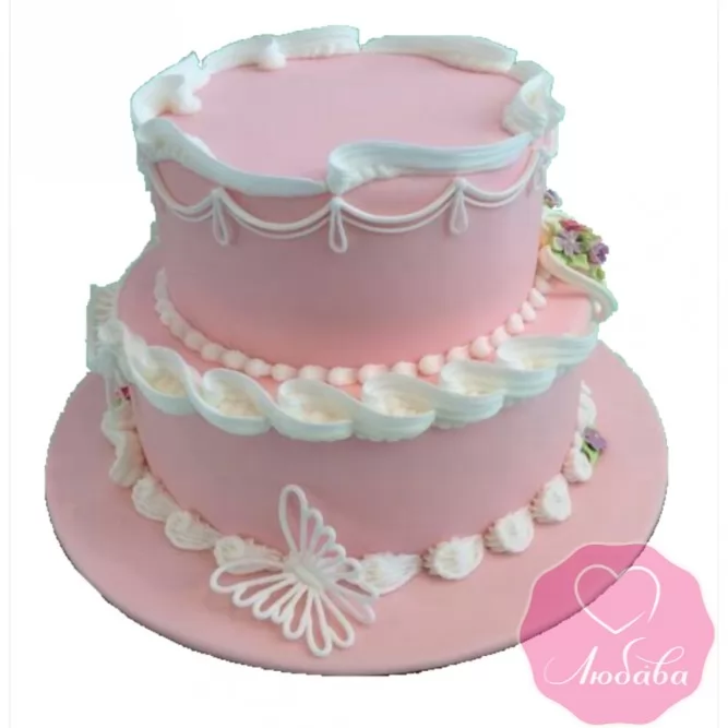 Торт свадебный розовый №2449
