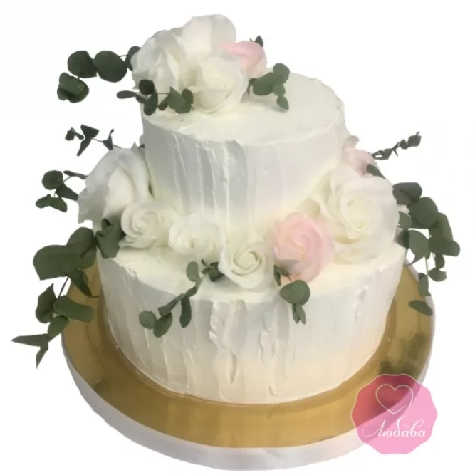 Свадебный торт без мастики №2794