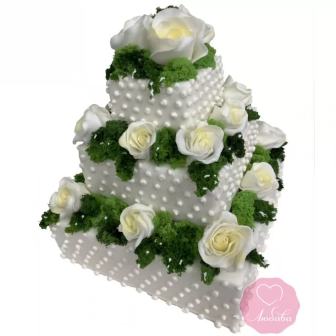 Торт свадебный трехъярусный №3083