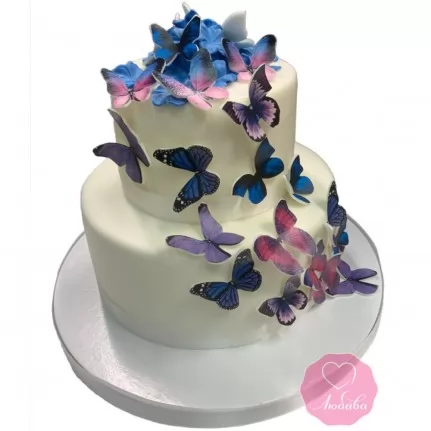 Purple butterfly cake  Торт, Праздничные торты, Многоярусные торты