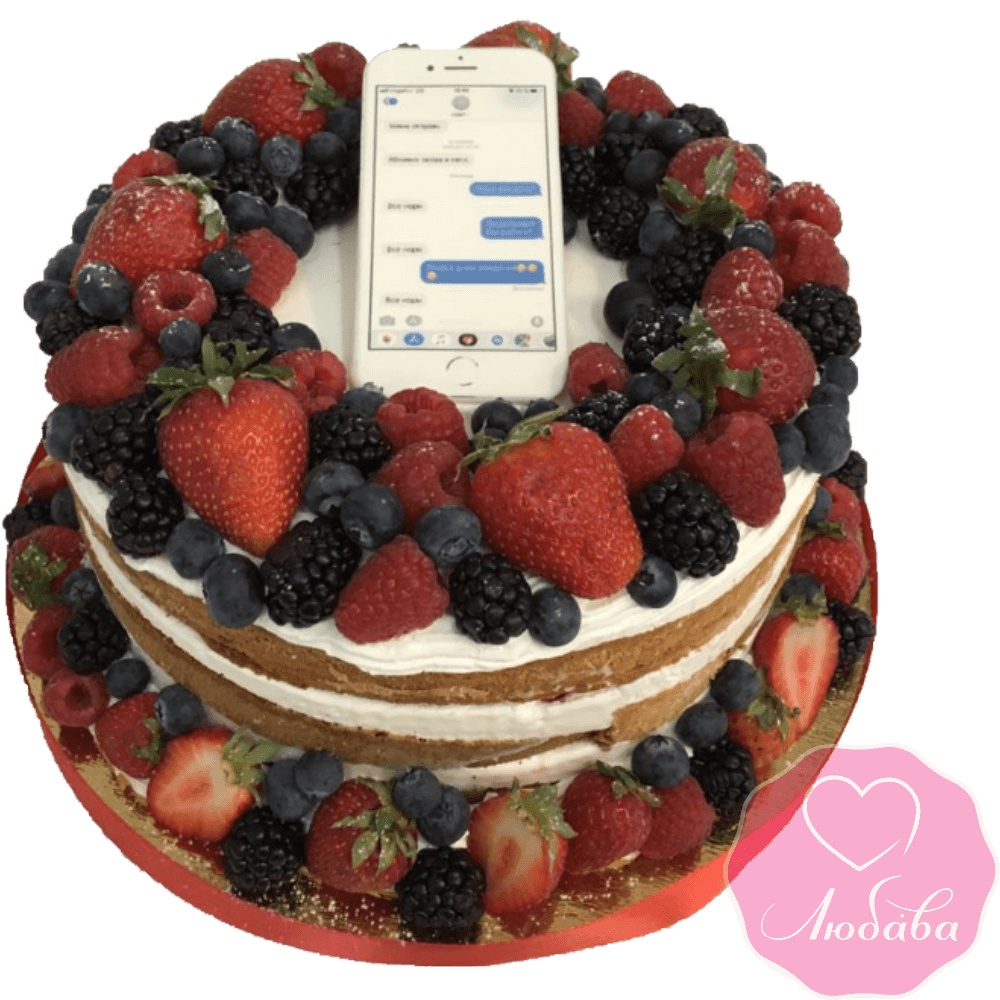 Торт на день рождения ягодный iphone №2269