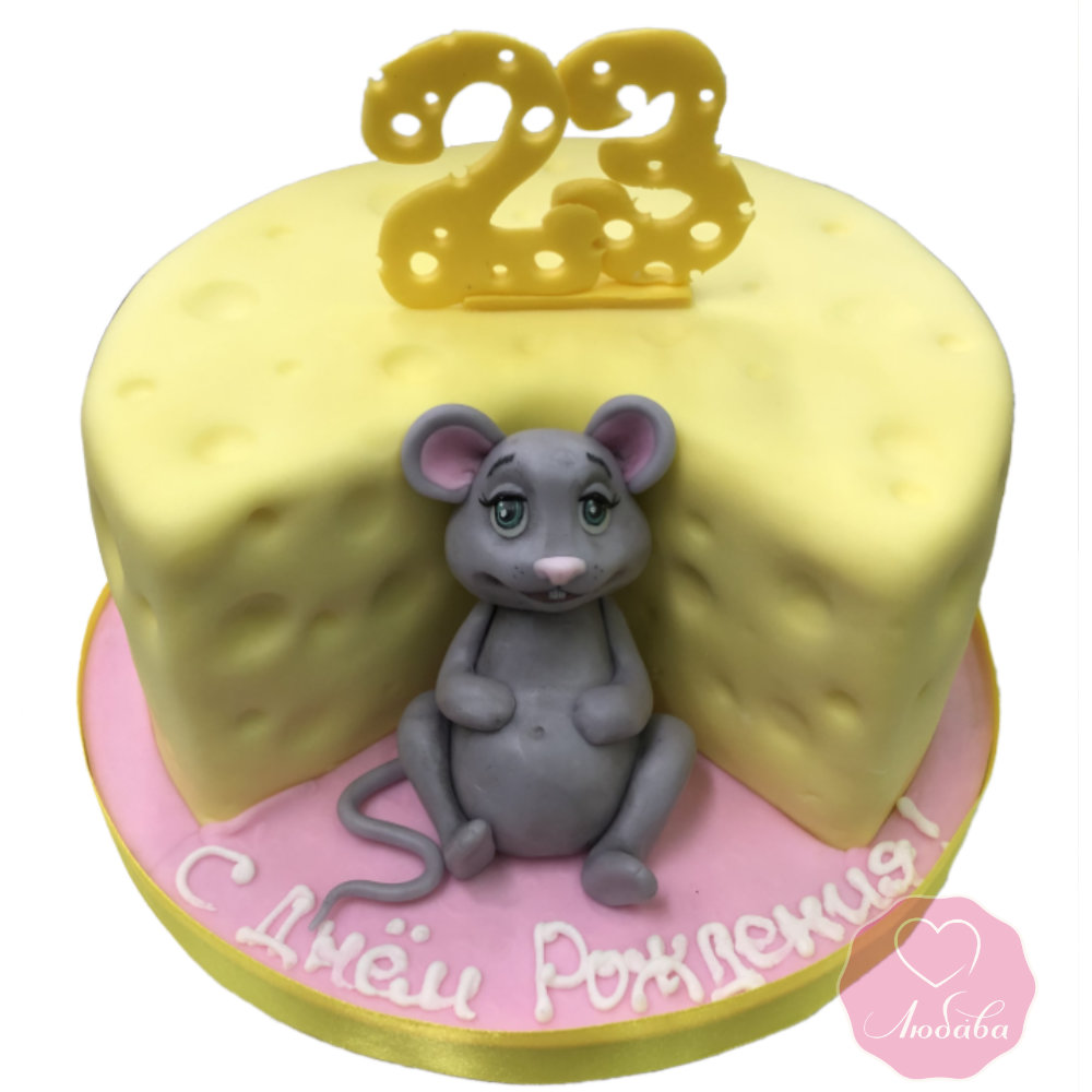 Торт с мышкой на день рождения №2840