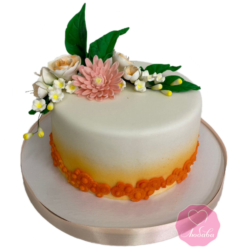 Торт с цветами №3144
