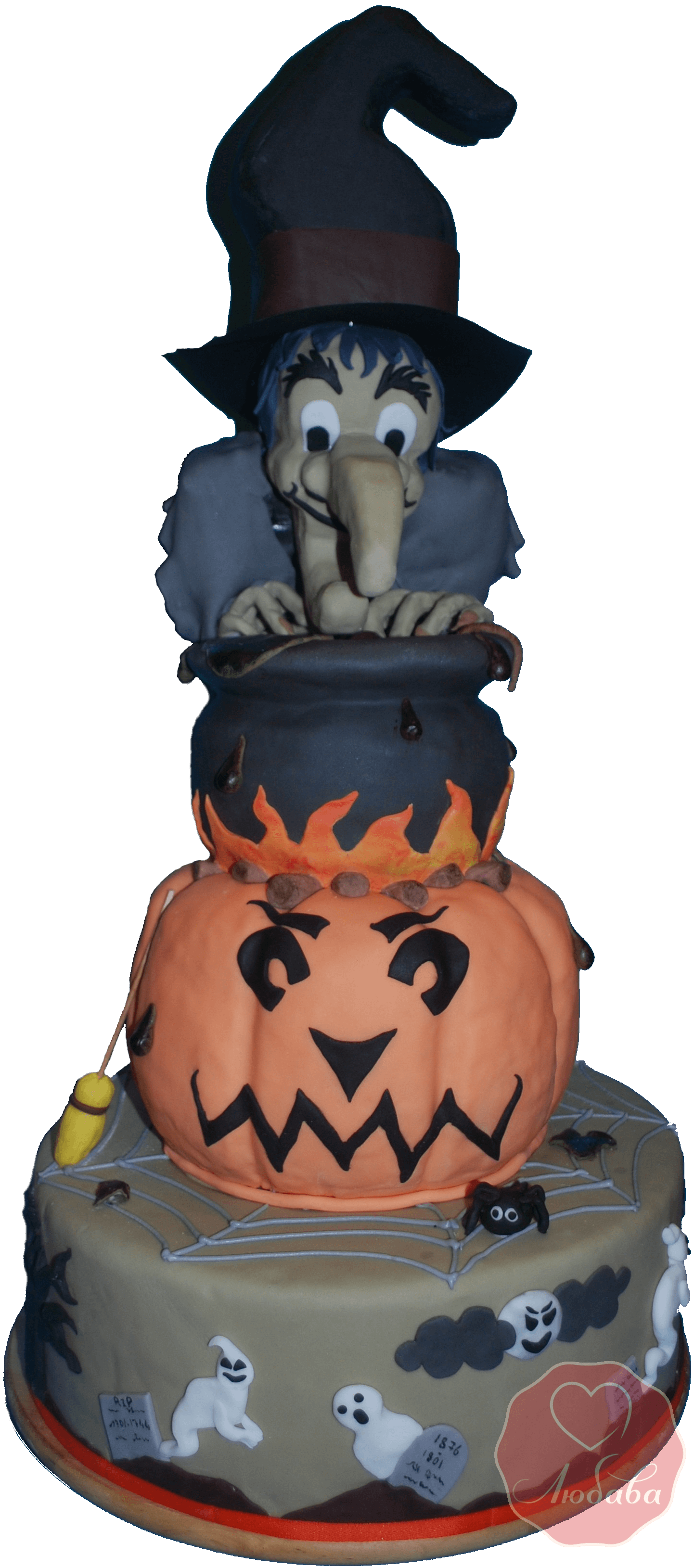 Торт тыква и ведьма на хэллоуин №1176