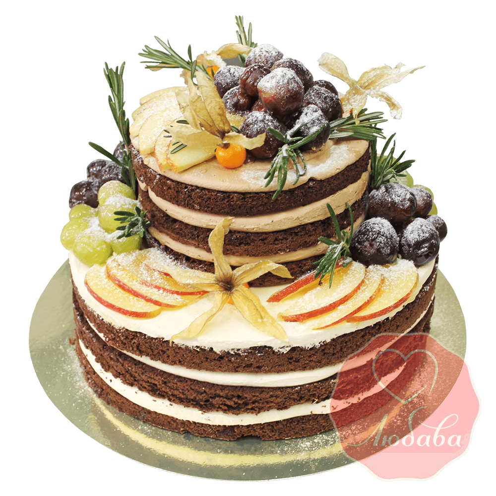 Торт с ягодами двухъярусный №1281
