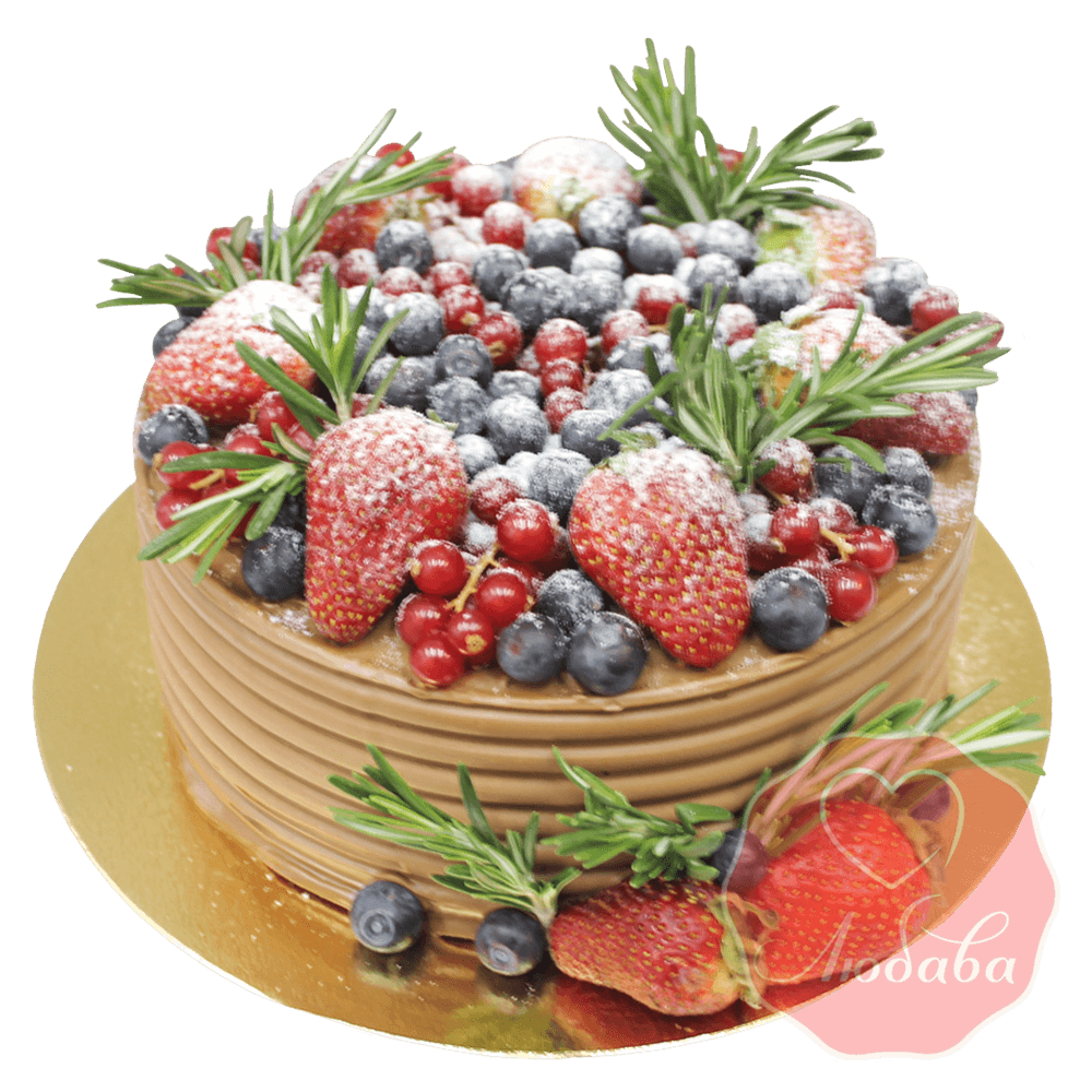 Торт с ягодами шоколадный №1294