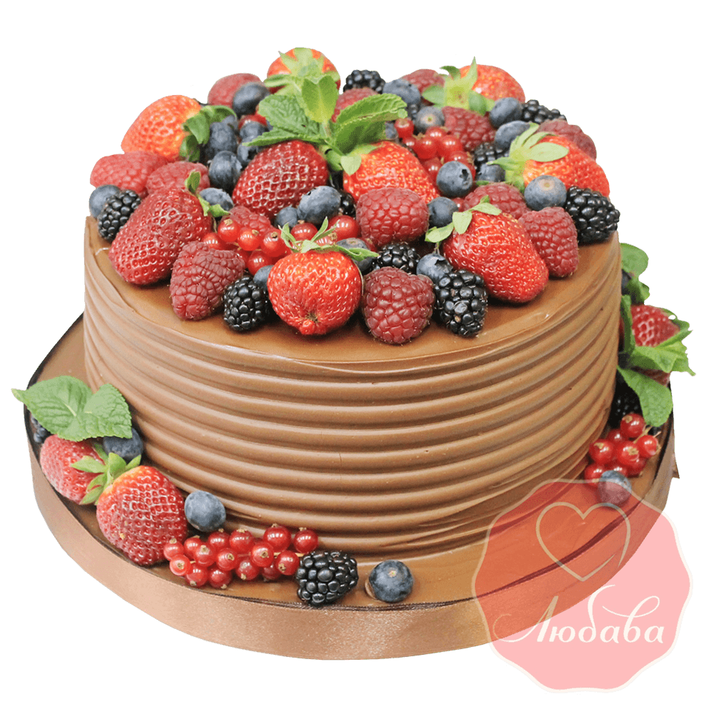 Торт с ягодами шоколадный №1299