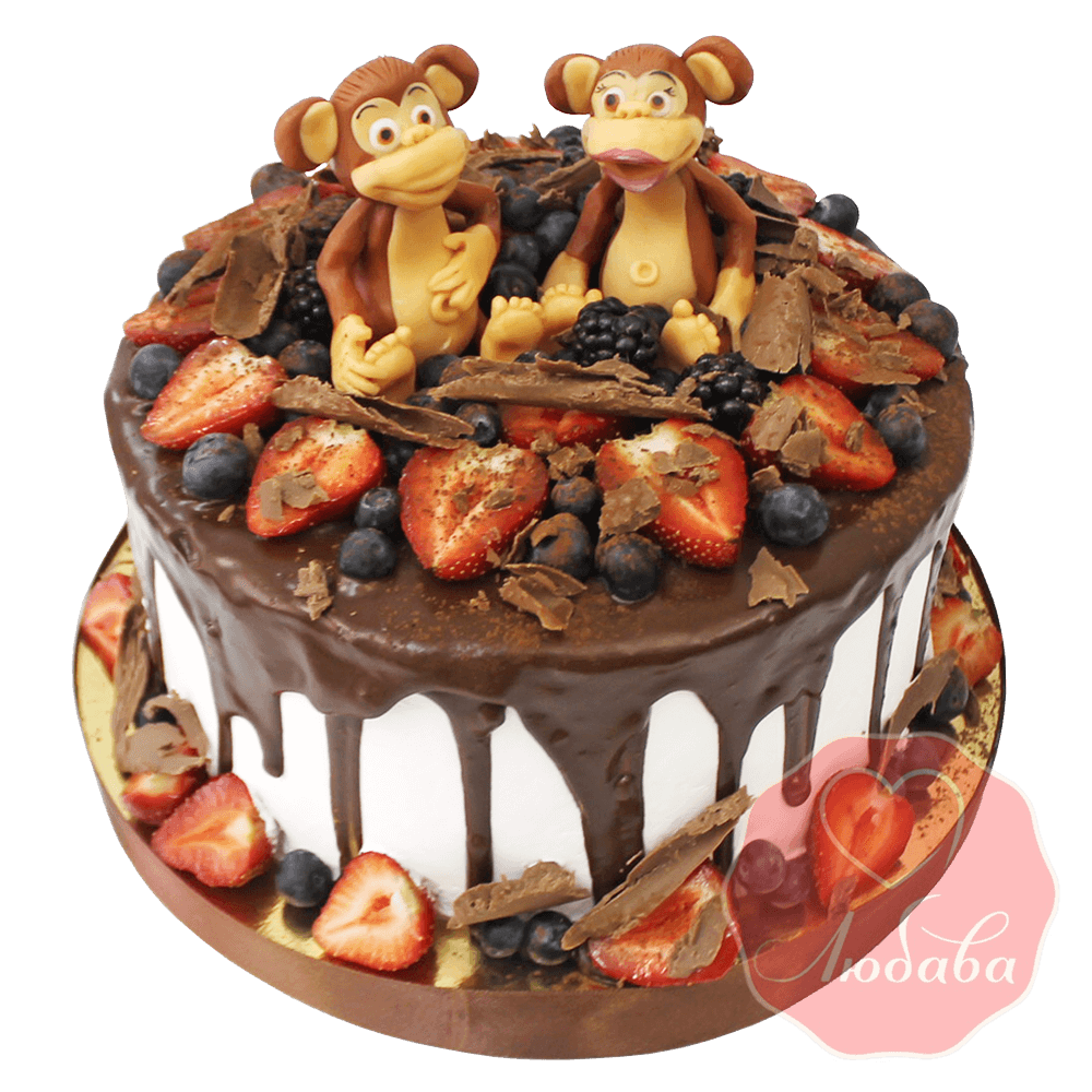 Торт с ягодами обезьянки №1319