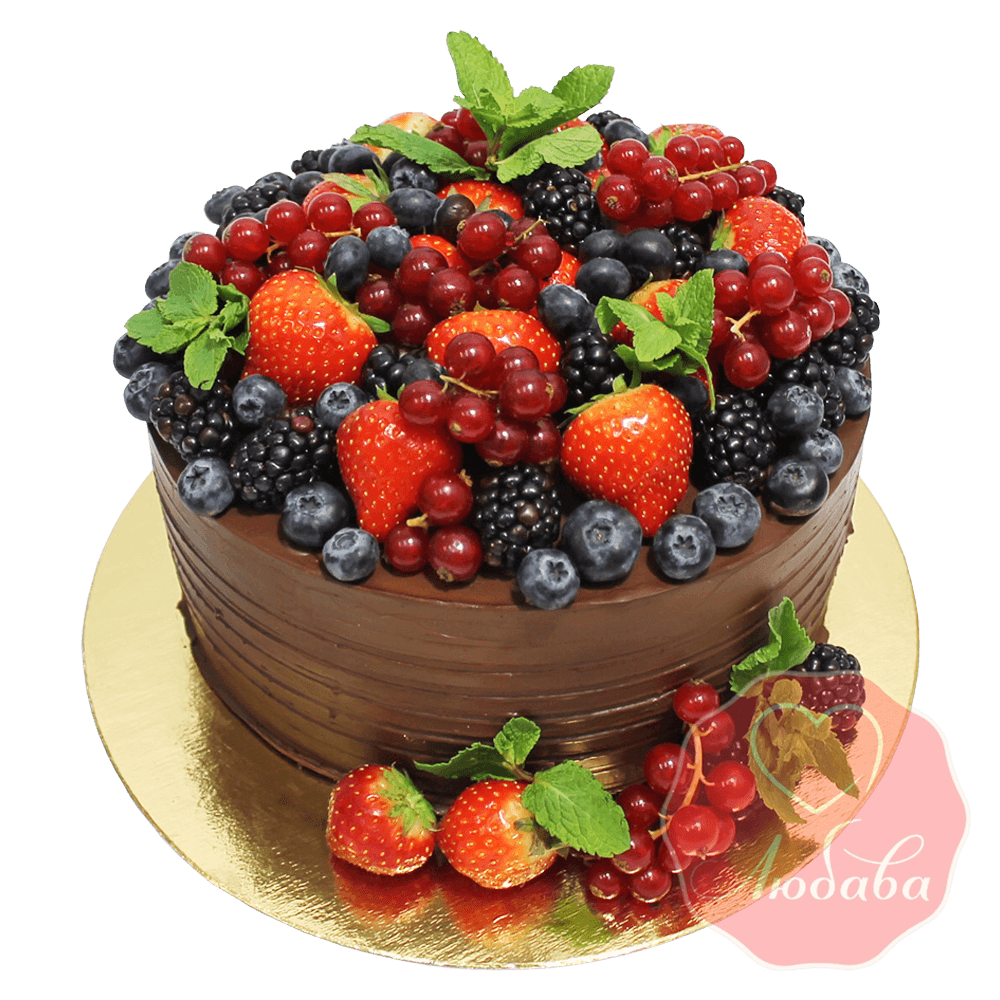 Торт с ягодами с шоколадом №1324