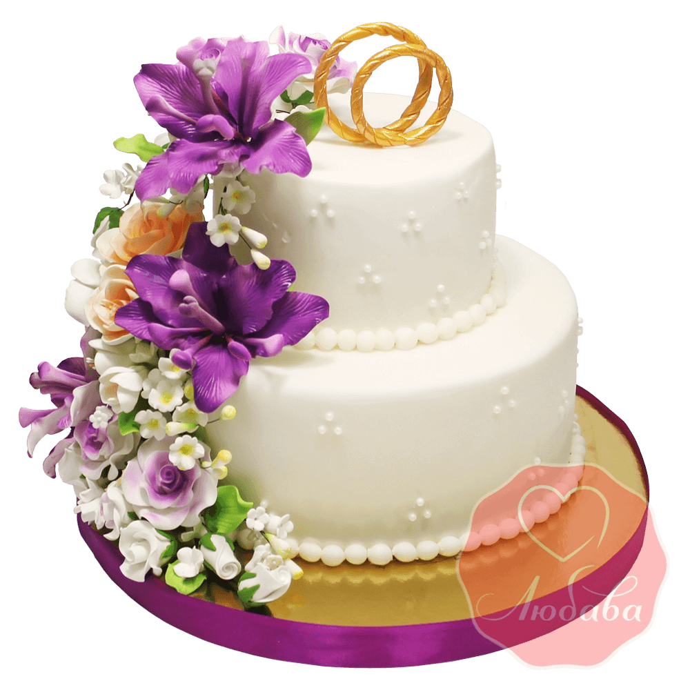 Свадебный Торт с цветами №1372
