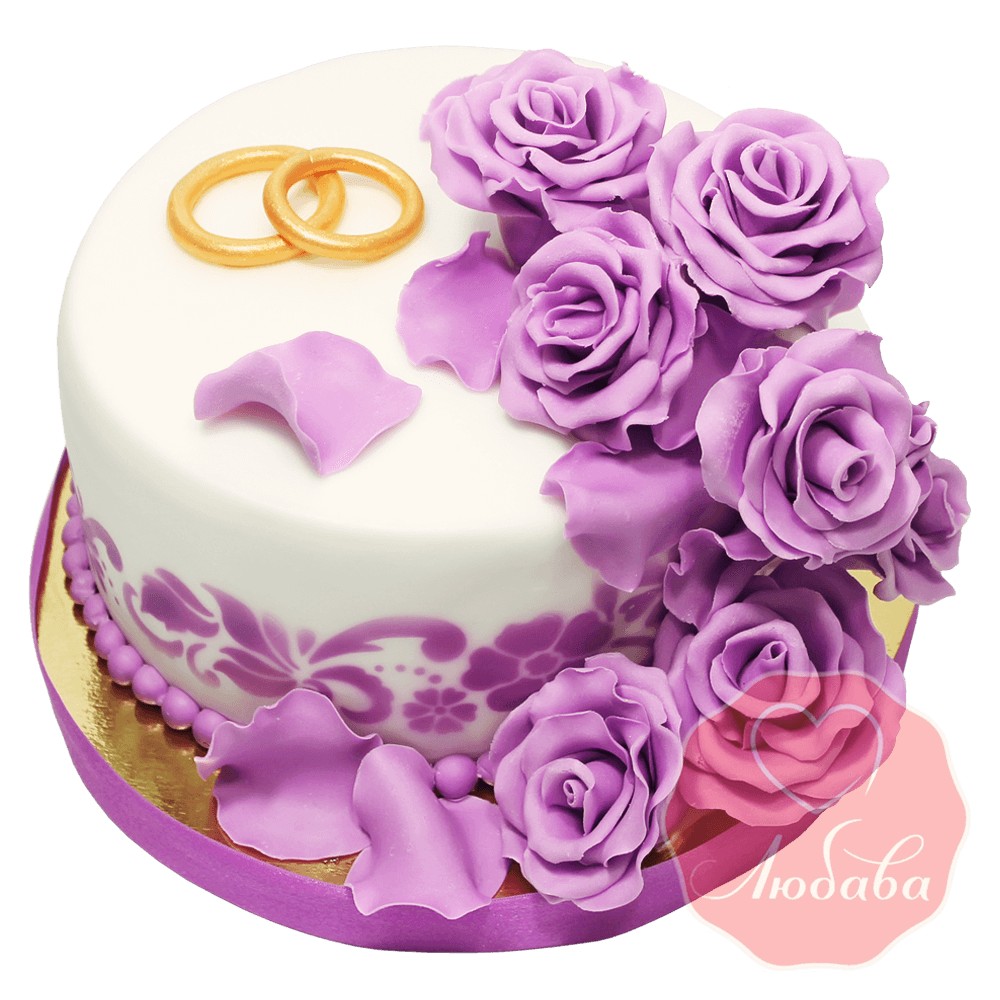 Свадебный Торт с розами №1376