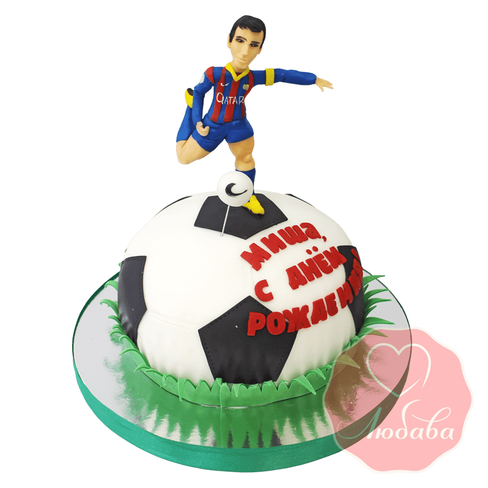 3Д торт футбольный Барселона №1424