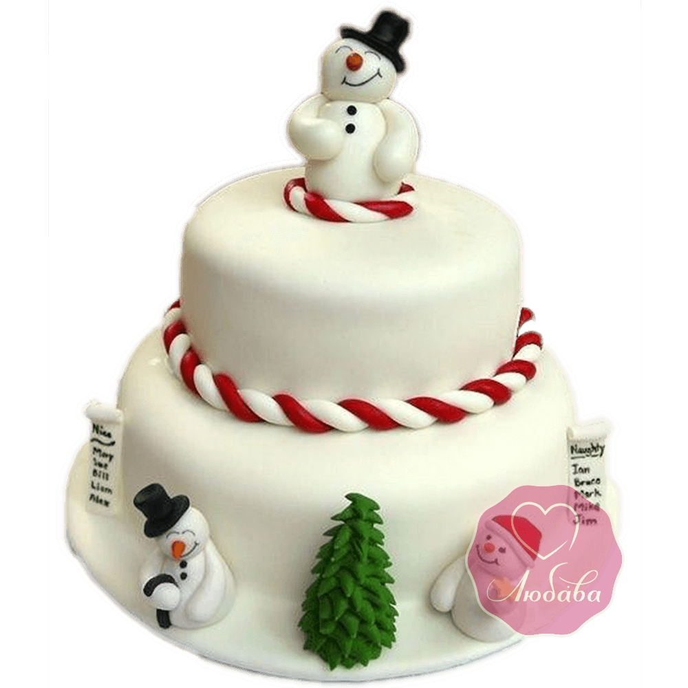 Торт Новогодний со снеговиками №1762