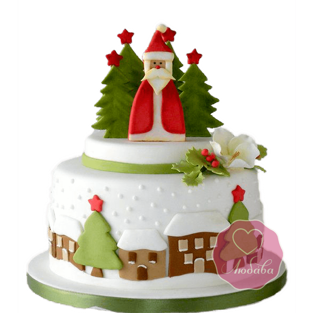 Торт Новогодний Дед Мороз в лесу №1763