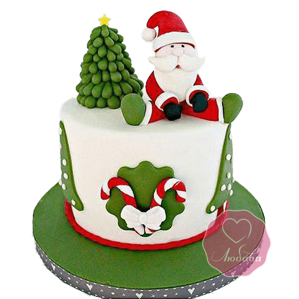 Торт Новогодний Дед Мороз под елкой №1765