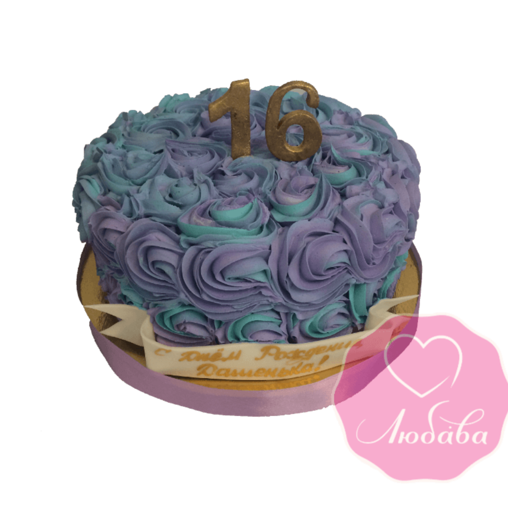 Торт на день рождения со сливками №1849