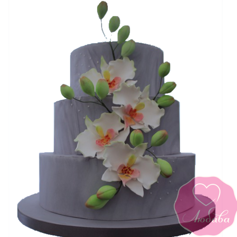 Торт свадебный серый №1869