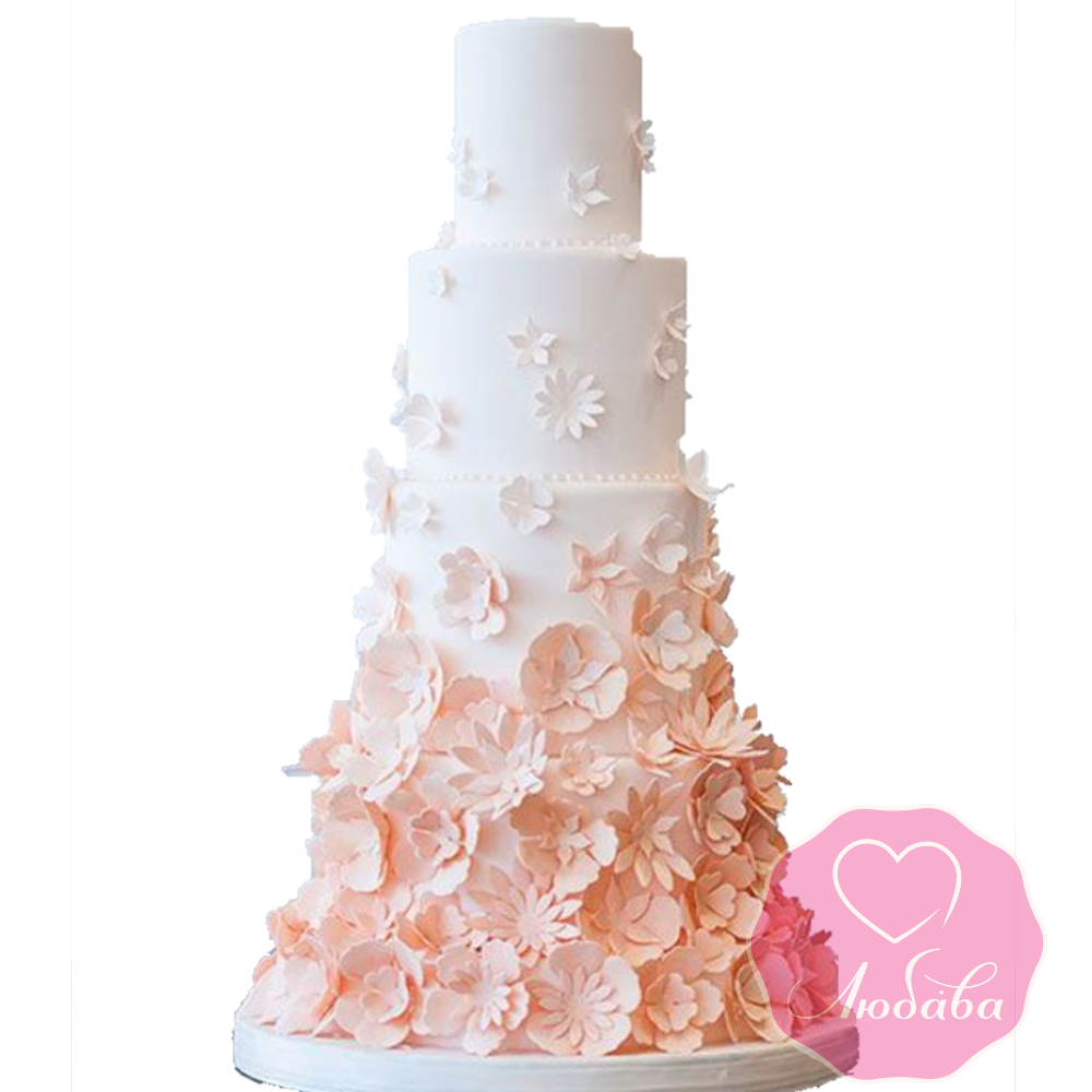 Торт свадебный с полевыми цветами №1906
