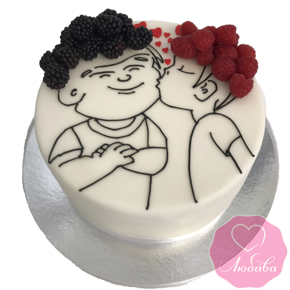 Торт на день рождения влюбленная пара №1952