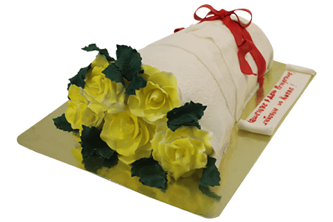 Торт Букет из желтых роз №445