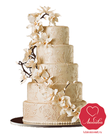 Торт свадебный Ветка с цветами №723