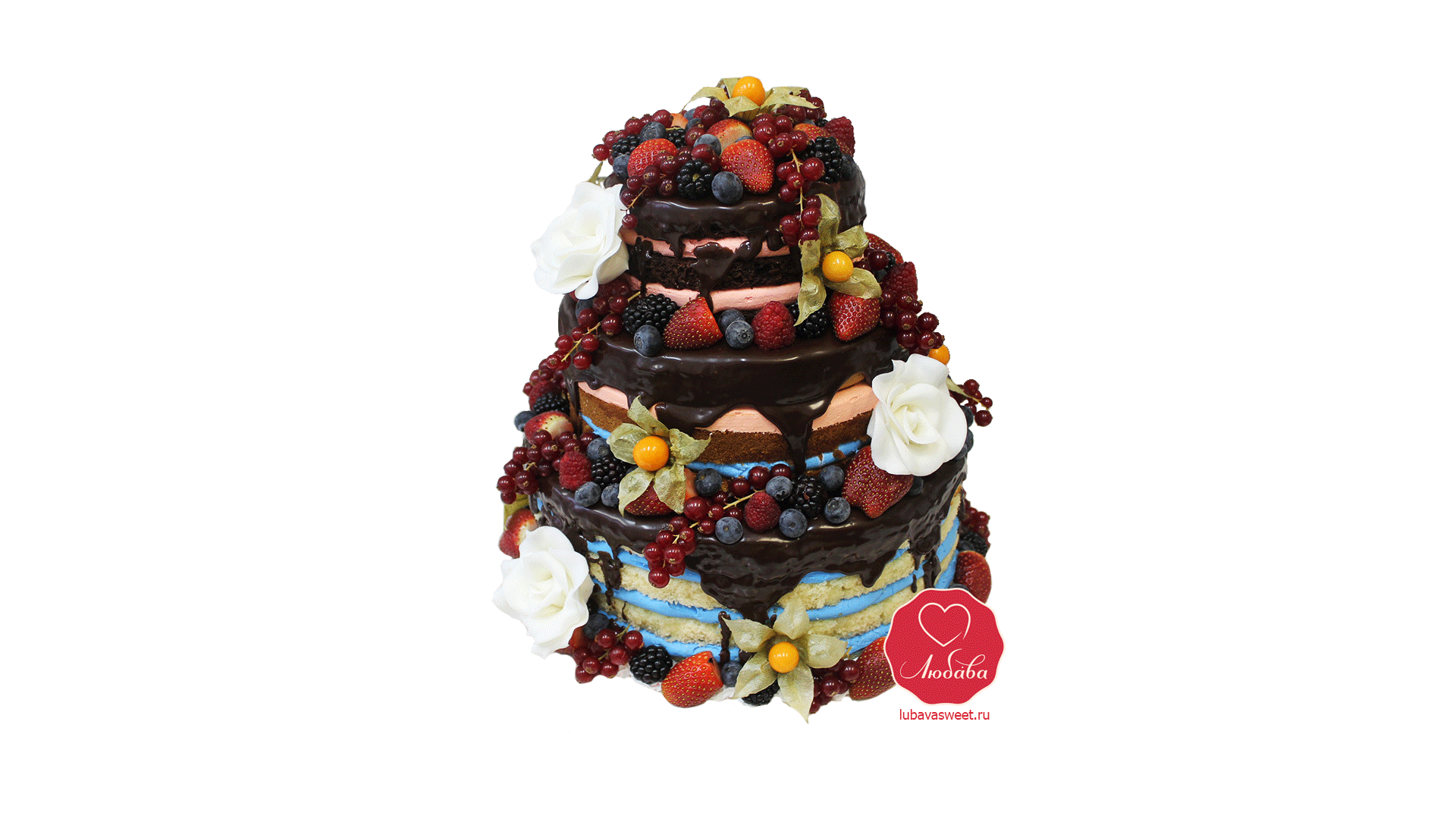 Торт Шоколадно ягодные коржи №1100