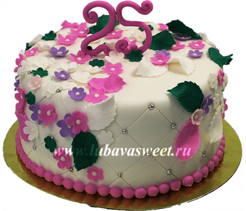 Торт нежные цветы №644