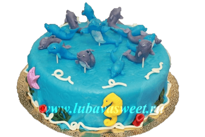 Торт дельфины №231
