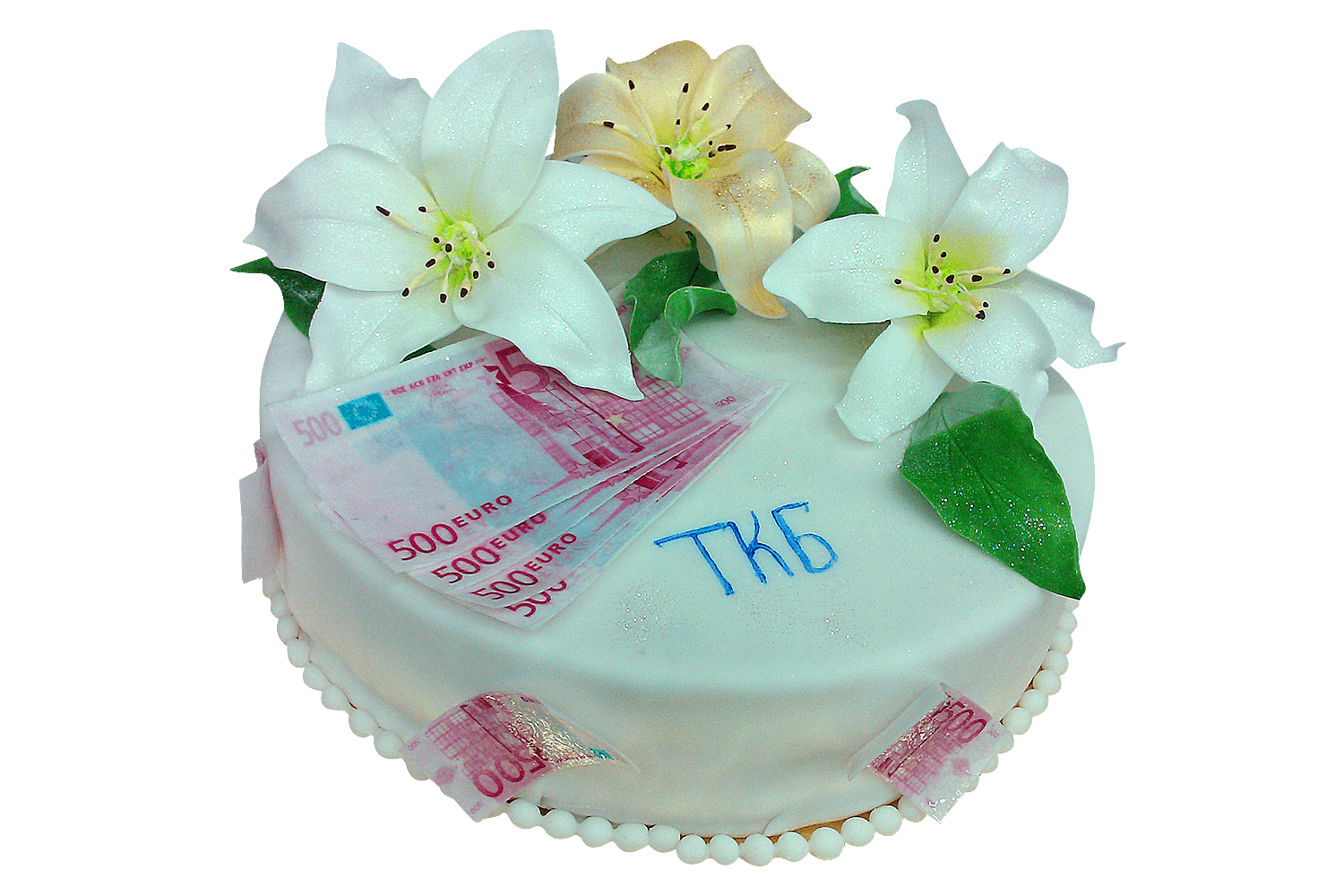 Торт Евро и лилии №322