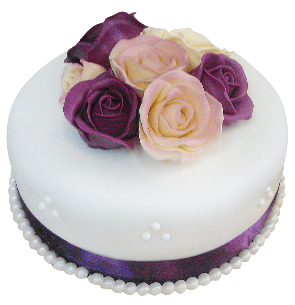 Торт С цветами фиолетовых роз №419