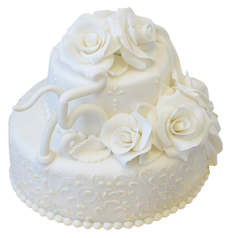 Торт на Юбилей с белыми цветами №166