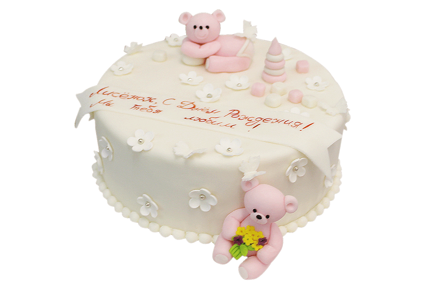 Торт Розовые мишки №393
