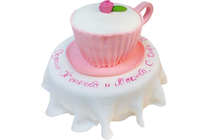 Торт Розовая чашка №390