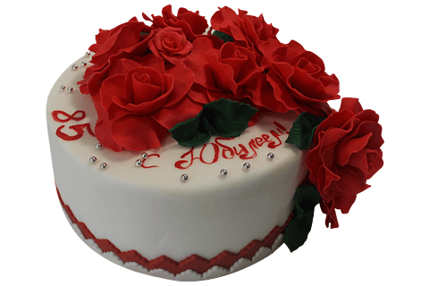 Торт с Красными розами на юбилей №519