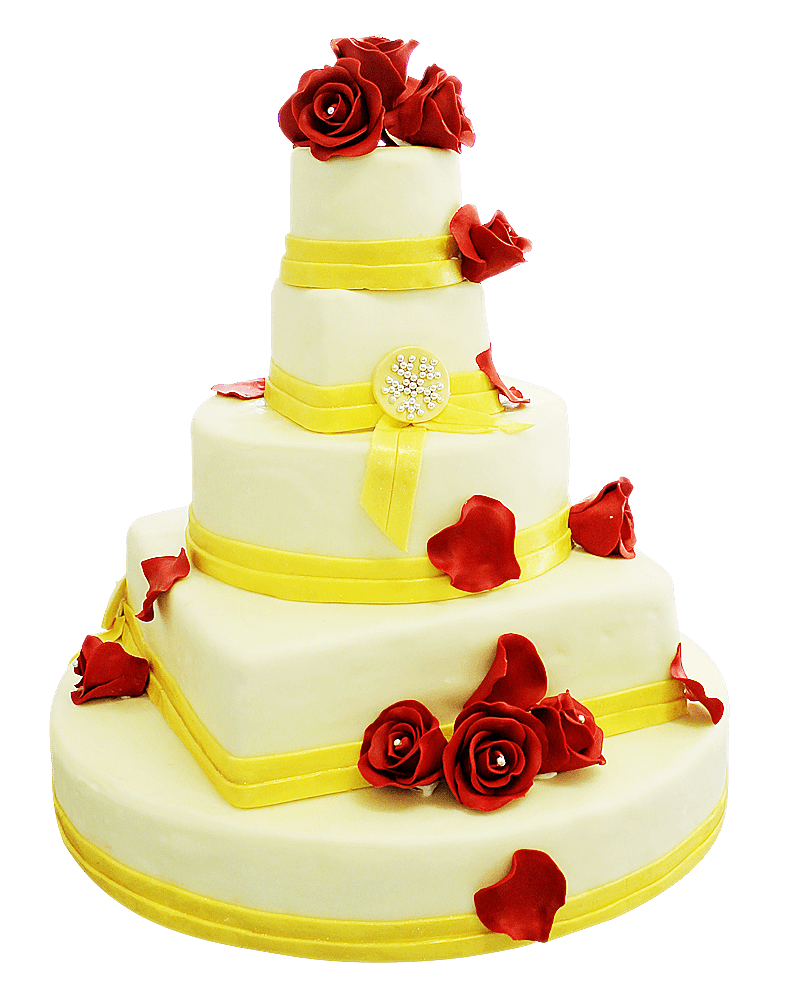 Торт свадебный Лепестки роз №352