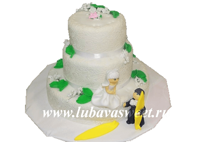 Торт свадебный серферы №196