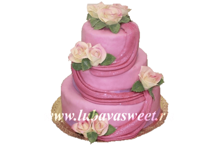 Торт свадебный нежные розы №225