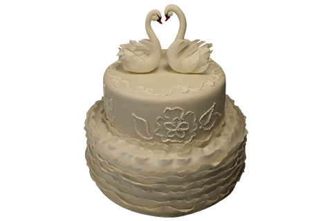 Торт С двумя белыми лебедями №517