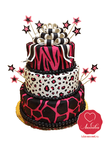 Торт розовый на свадьбу или День рождения №739