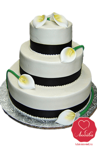 Торт свадебный с каллами №792