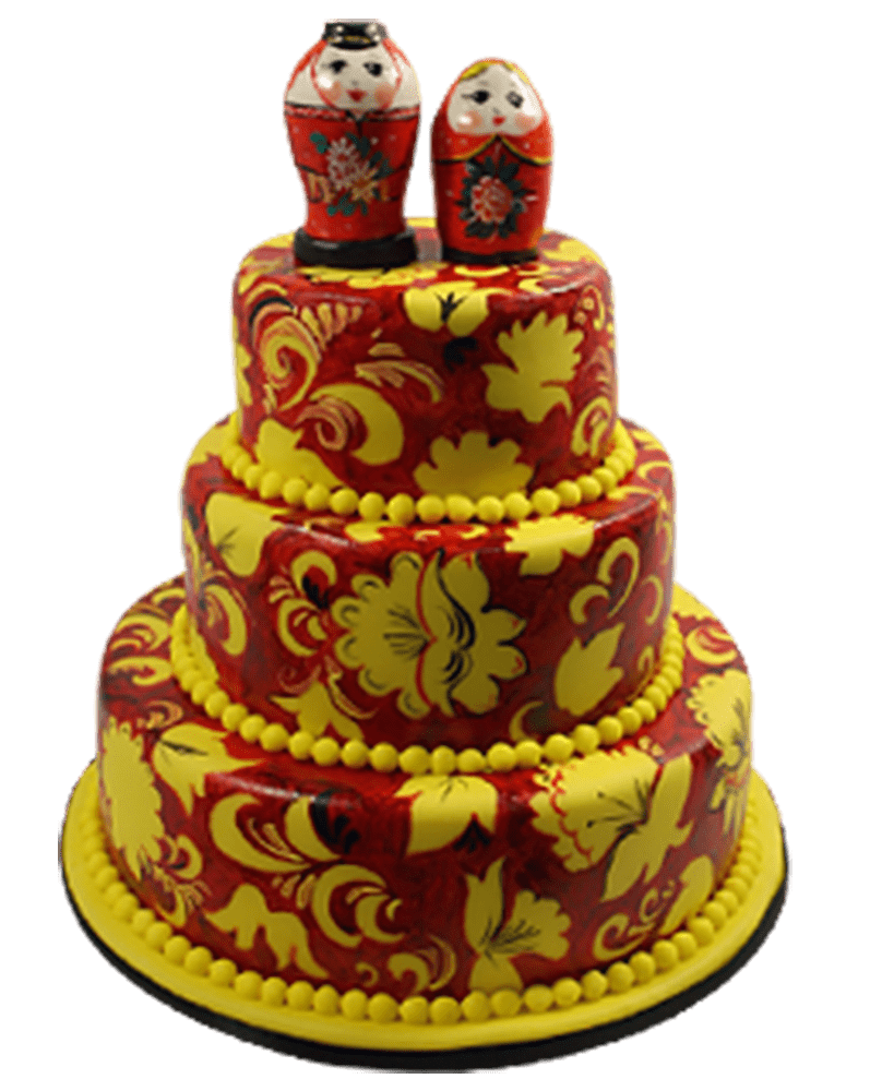 Торт Свадебная хохлома №558