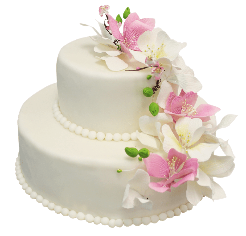 Торт свадебный с лилиями №135