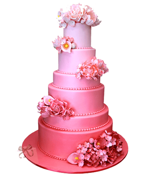 Торт свадебный Розовый №727