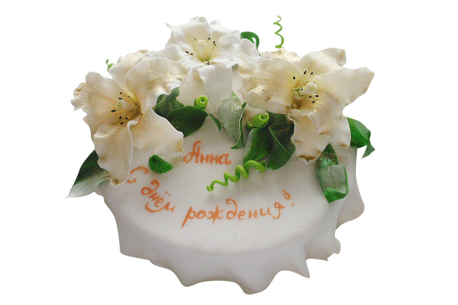 Торт свадебный Белые лилии №289