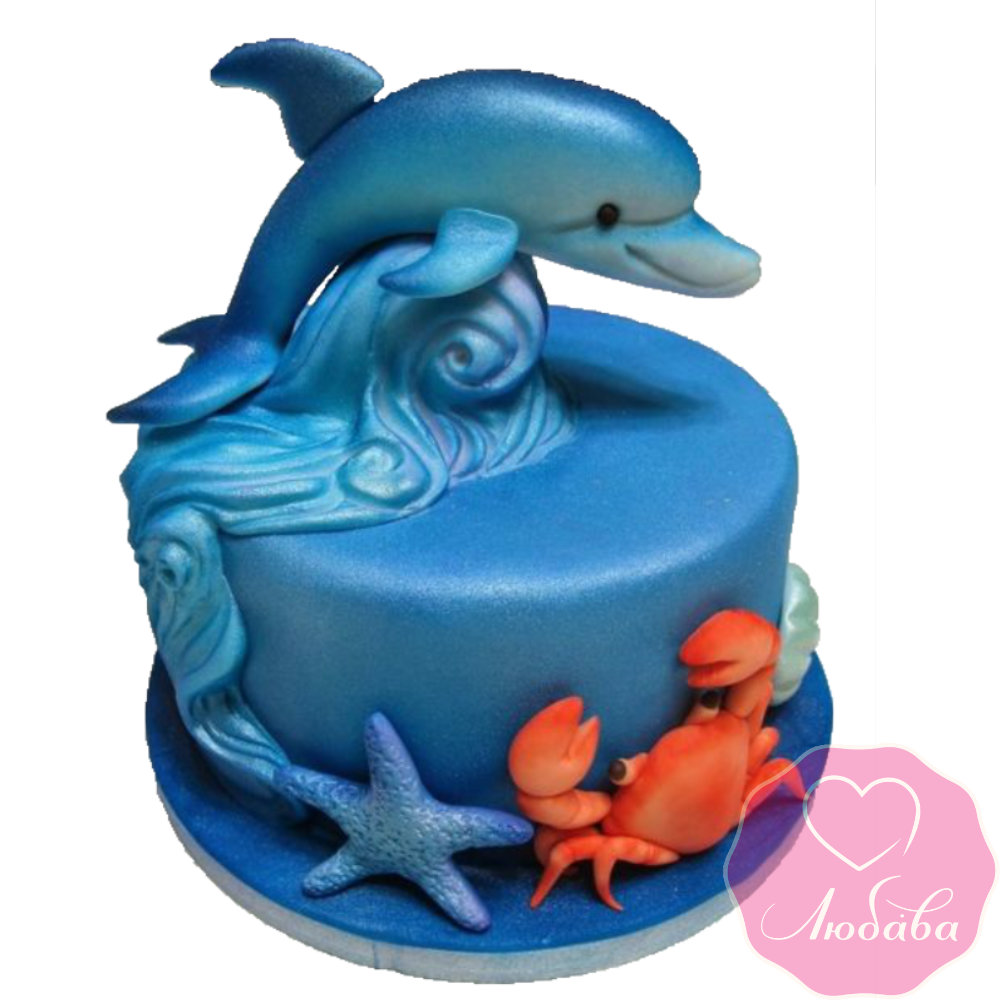 Торт детский с дельфином №2597