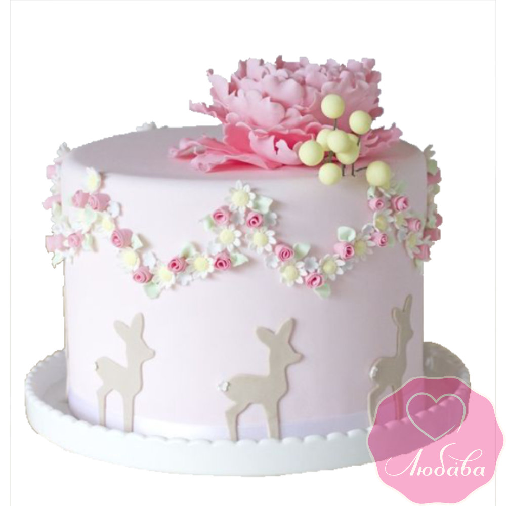 Торт детский розовый №2636