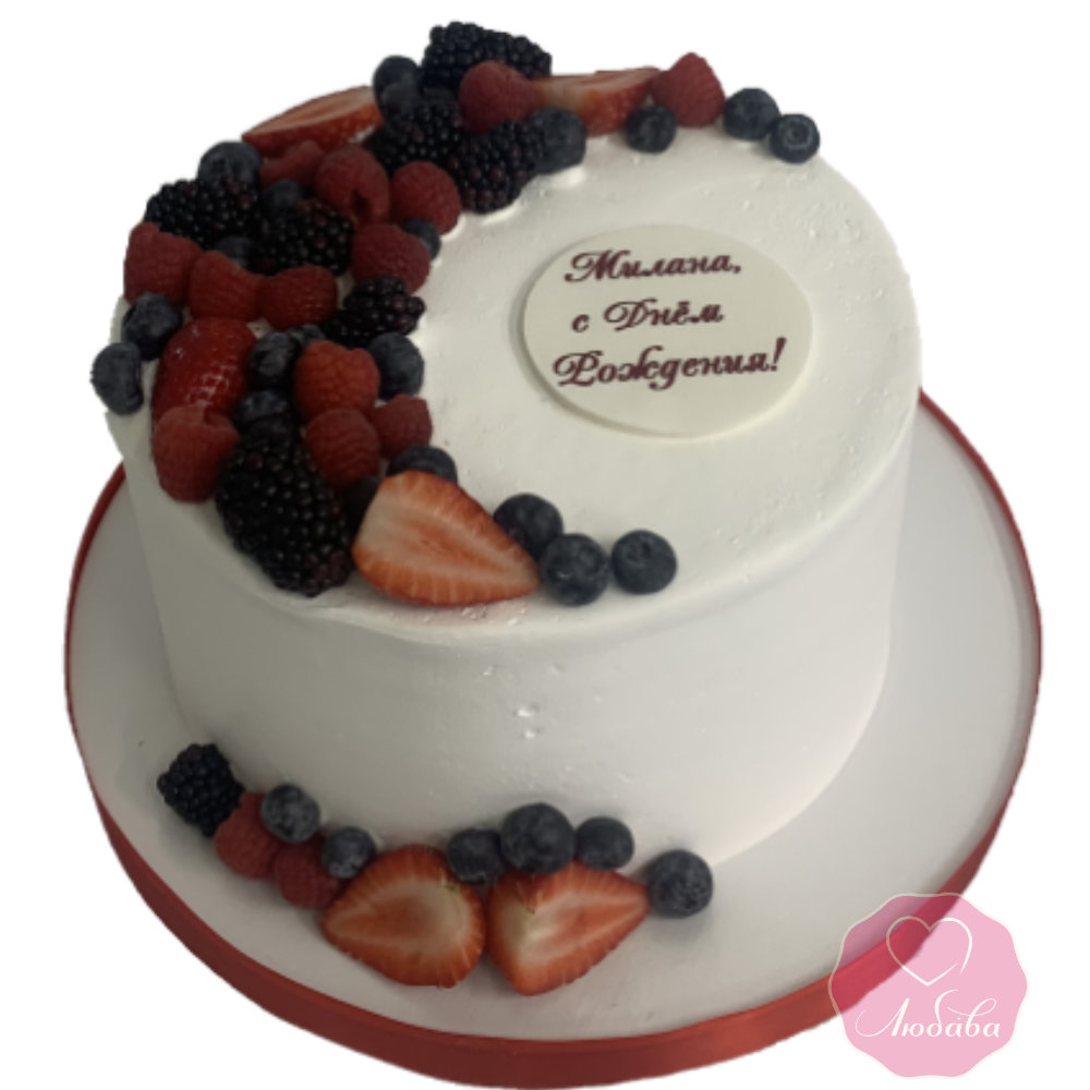 Торт украшенный ягодами №3457